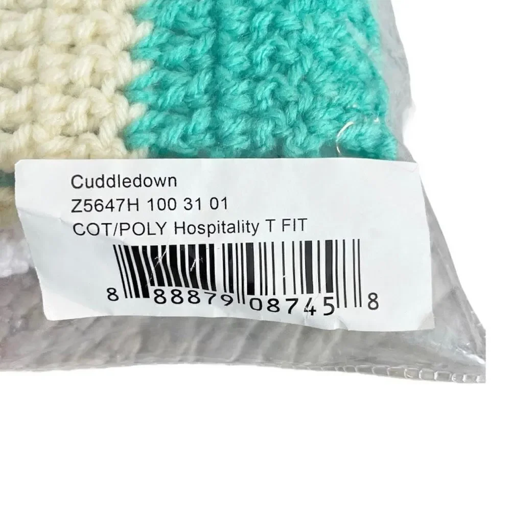 Cuddledown Hospitality Striped Knit Throw Blanket Blue Pink Green Yellow White 2